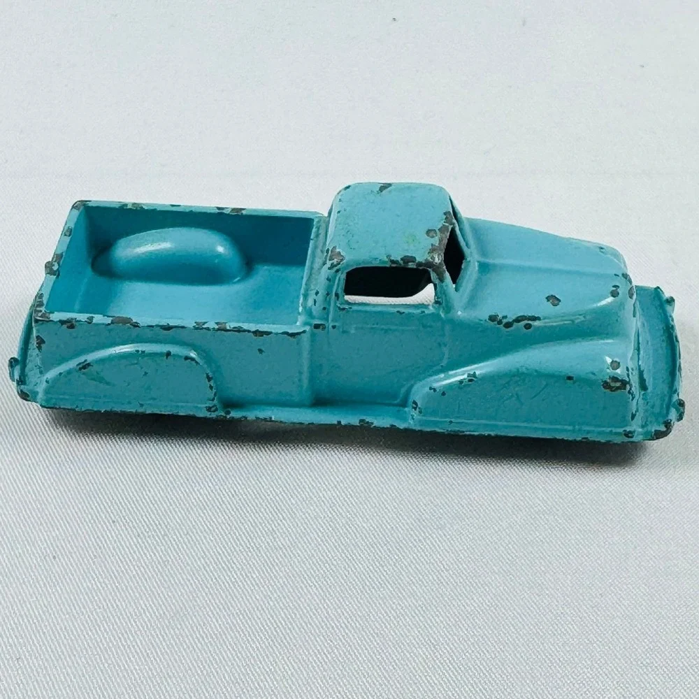 Vintage Renwal No 14 Pickup Truck Diecast Metal Toy Turquoise Blue USA Made 3